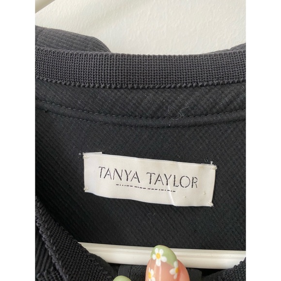 TANYA TAYLOR BLACK MOTO JACKET - Picture 2 of 3